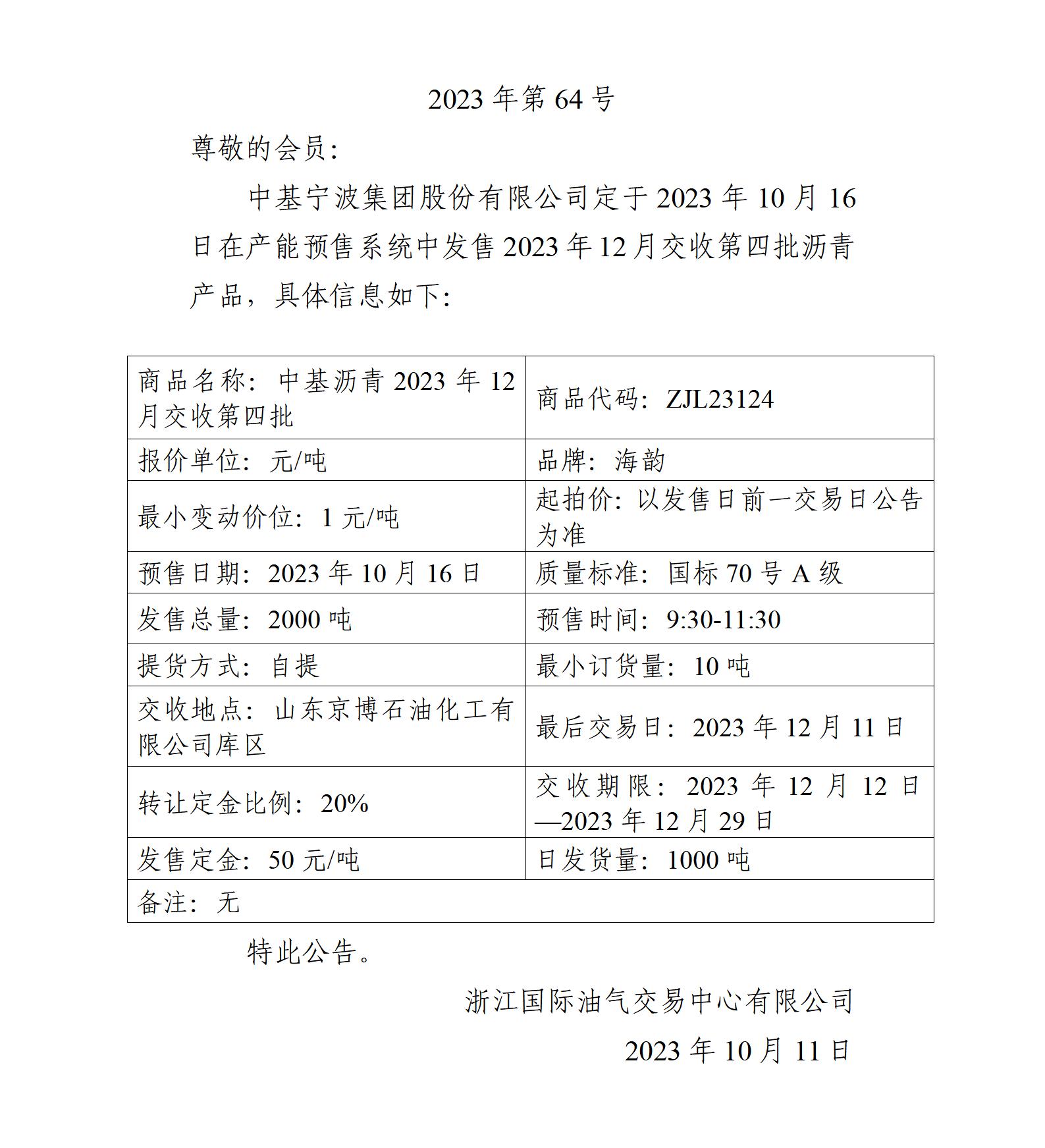 關(guān)于中基寧波集團股份有限公司預(yù)售2023年12月交收第四批瀝青產(chǎn)品的公告_01.jpg