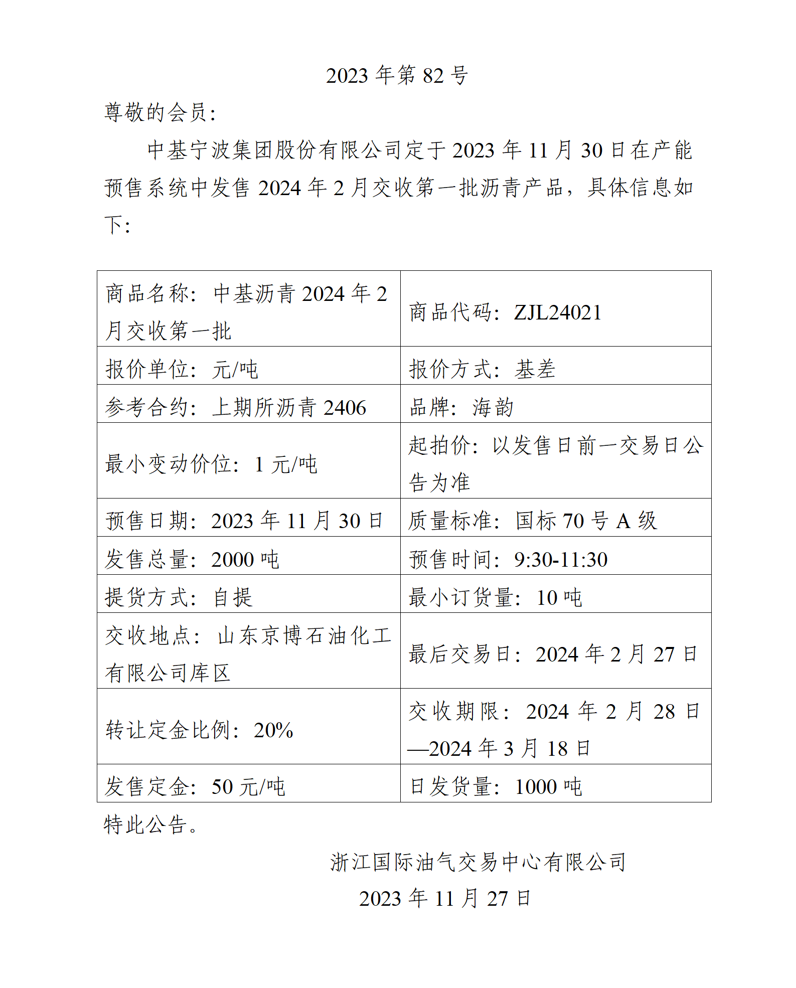 關(guān)于中基寧波集團(tuán)股份有限公司預(yù)售2024年2月交收第一批瀝青產(chǎn)品的公告_01.png