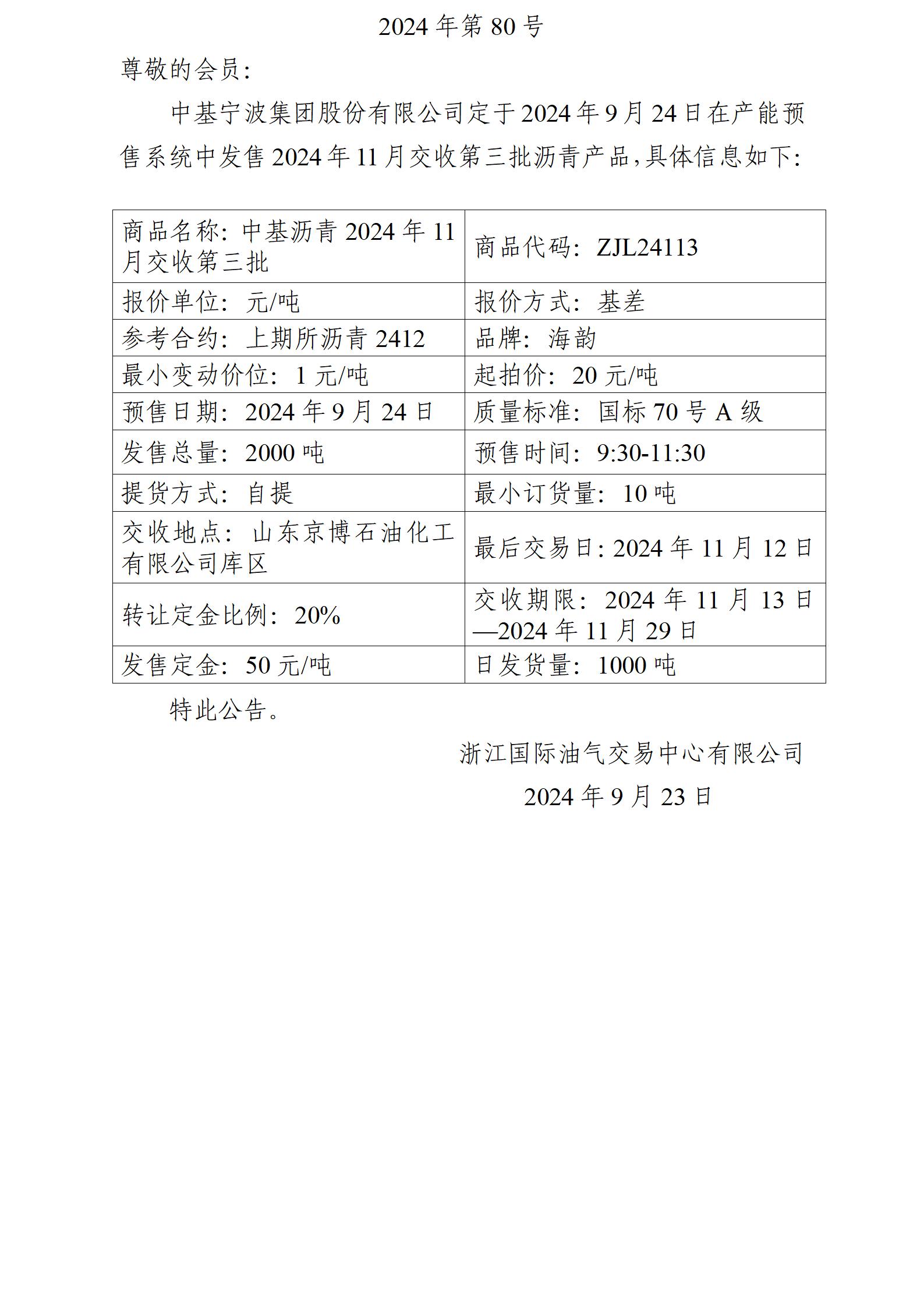 關(guān)于中基寧波集團股份有限公司預售2024年11月交收第三批瀝青產(chǎn)品的公告_01.jpg